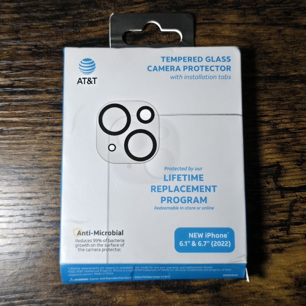 iPhone 14 & 14 Plus, Camera Lens Protector, NEW Tempered Glass, AT&T Warranty